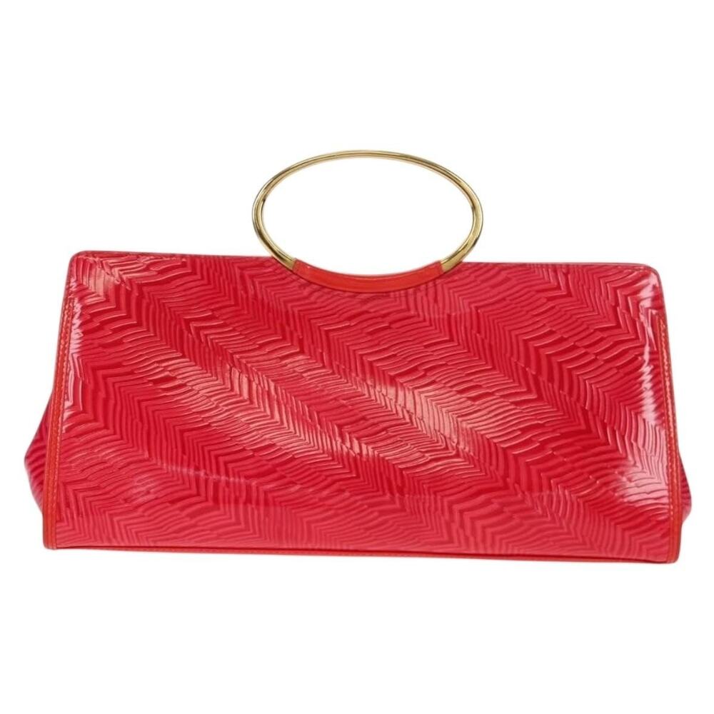 Gianni Versace Patent Leather Handbag Pink
